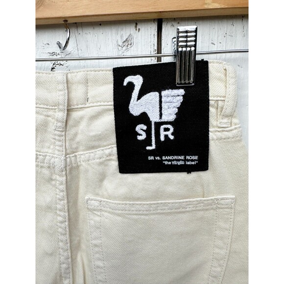 Free People x SR Sandrine Rose Cream White Straight Fit Leg Jeans Size 24 NEW - Picture 4 of 6